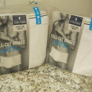 Stafford Full Cut Briefs 100% Cotton Two 6 Packs 12 Pairs Size 36